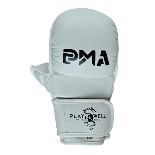 (Small/Medium ) Playwell MMA Sparring 7oz Fight Gloves - Ice White 2