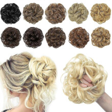(30) Women Diy Elastic Wig Hair Ring Curly Scrunchie Bun Chignon Ponytail Hairpiece