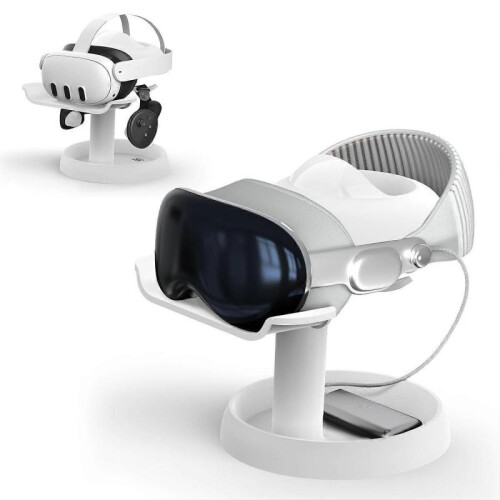 (White) VR Stand Compatible with Meta Quest 3/Quest 2/Vision Pro/Pico 4, Universal VR Headset Display Dock, Stable Bracket Storage Round Base