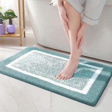 Color (green) 40 X 60cm Microfiber Soft Bath Mat, Non-slip Bathroom Mats, Machine-washable Shower Water Absorbent Bath Rug Durable Bathroom Floor Mats
