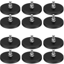 Rubber Coated Magnets,22lbs Neodymium Magnet Base with M6 Threaded Magnet with Bolts And Nuts,strong Magnets Hold 12pcs - pengjun