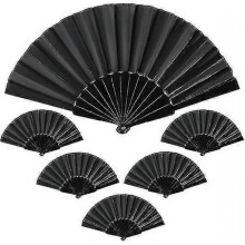 Pack Of 6 Handheld Folding Fans, Chinese Hand Fans, Oriental Cloth, Fabric Fan, Folding Fans, Handheld Folded Fan for Wedding, Dance, Party, Favours