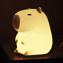 Capybara Night Lights for Nursery, Portable USB Rechargeable 3D Animal Lamps, Cute Cartoon Touch Control Silicone Bedside Lamp