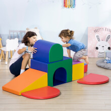 HOMCOM 7-Piece Foam Soft Play Set for Toddlers - Indoor Climber Blocks, 60kg Load, Safe, EN71, 3D0-012V00MX