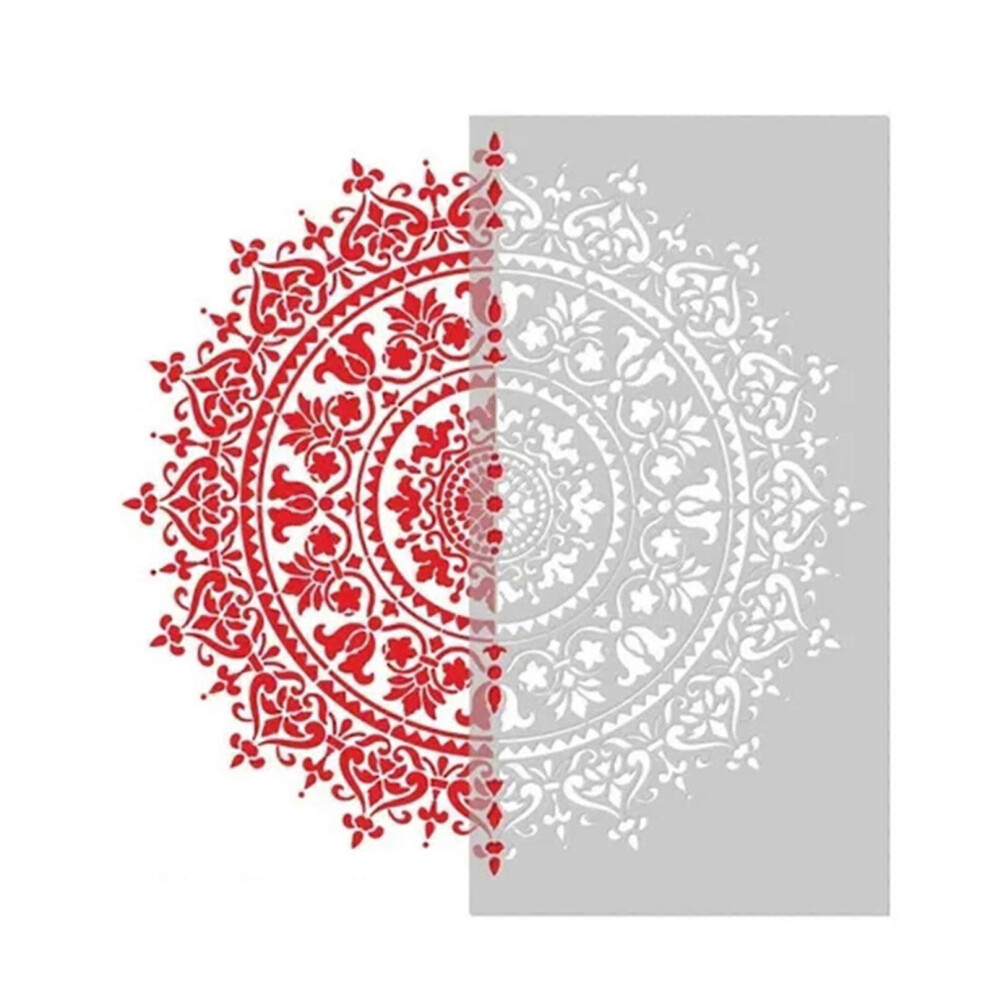 (As Show, One Size) Mandala Auxiliary Painting Template Large Reusable Stencil For Floor Wall Tile Fabric Furniture 6902676399188