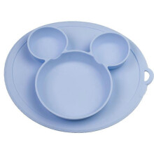 (As show, One size) Children Silicone Plate Bowl With Suction Cup Feeding Dishes