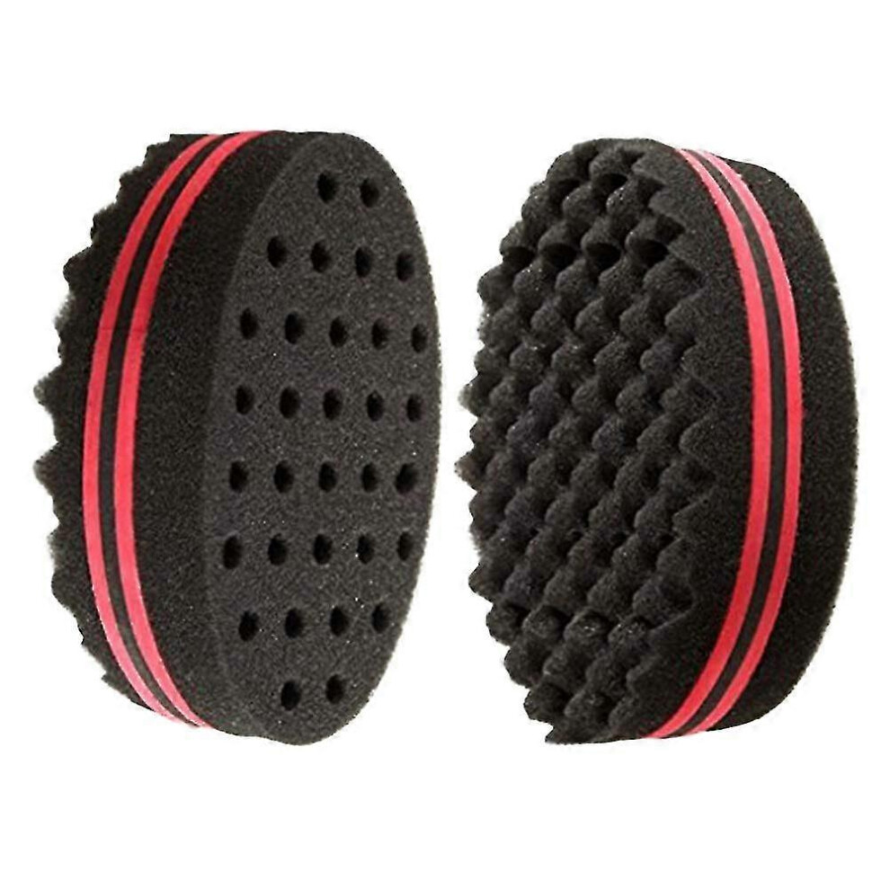 (As Show, One Size) Hair Twist Sponge, Afro Curl Sponge Big Holes Barber Hair Brush Sponge 6901262113405