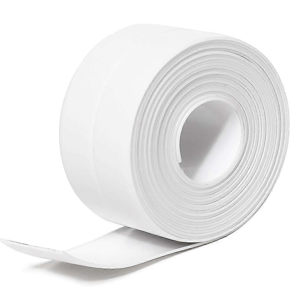 (As Show, One Size) Caulk Tape White 1.5 Inch X 10.5 Feet Waterproof Caulking Strip 6902676399423