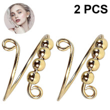 (Rose Gold, One size) 2pcs Women Adjustable Anxiety Ring With Beads Stress Relief Ring