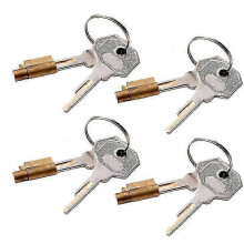 (As show, One size) 4 X Bronze Chastity Belt Lock With Key