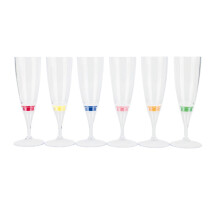 6 Pcs Led Wine Champagne Flute Glasses Water Liquid Activated Flashing Light-up Cups