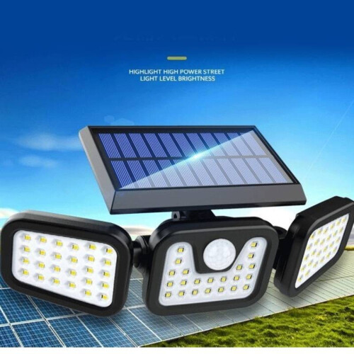 Rotating Three Head Solar Remote Controlled Light Outdoor Human Induction Body 1