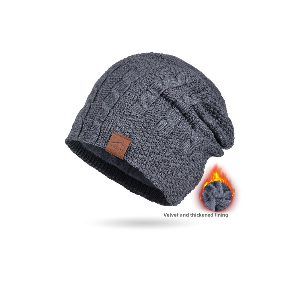 (Gray) Knit Hat Winter For Women With Thickening Lining Windproof Outdoor Warmth For-image-OPC-PHKPQYN-NEW