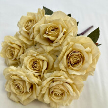 (Ivory) Rose Faux Flower Decor With Silk Fabric For Wedding Display Photography Home