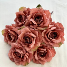 (Light Brown) Rose Faux Flower Decor With Silk Fabric For Wedding Display Photography Home