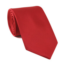 (Bright Red) Classic Men Polyester Striped Tie With Elegant Texture For And Work Events