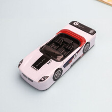 (White, 21cm/8.26in) Pencil Metal Creative Case Functional Stationery School Bus Sports Car Gift Kid