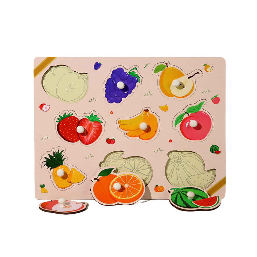 (Fruit) Wooden 3d Puzzle Early Educational Toys Learning Interactive Game Kids Gifts Fun