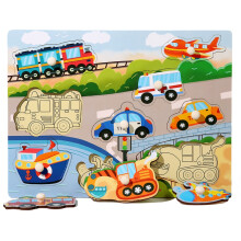 (Traffic) Wooden 3d Puzzle Early Educational Toys Learning Interactive Game Kids Gifts Fun