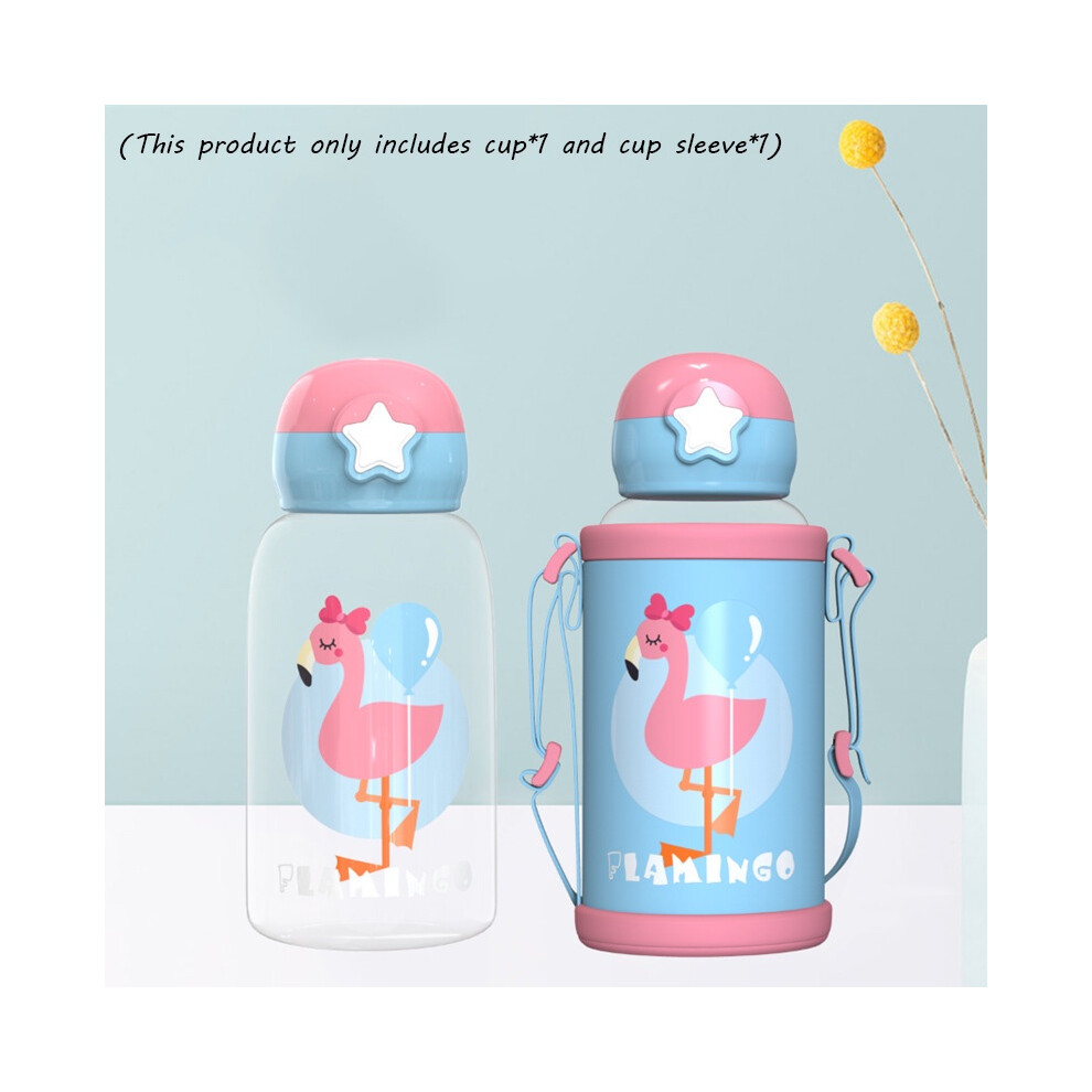 (Flamingo(Cup + Cup Sleeve)) 700ml Water Bottle Straw Cup Sleeve Portable Leakproof Kid Travel Kettle Sports-image-OPC-PHKRBTB-NEW