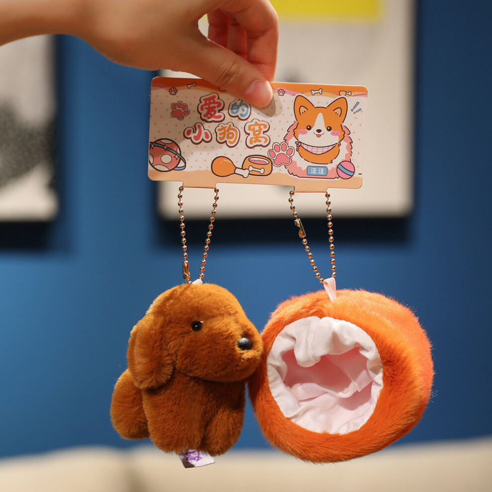 (Teddy)Corgi Schnauzer Peluche Animal MuñEca Llavero Colgante Para Bolsa DecoracióN Regalo Dar-image