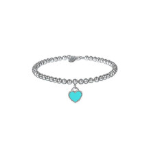 (verde, 17 cm) Bracciale Tiffany in argento con grazioso ciondolo retrò, coordinato