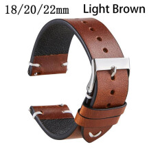 (marrone chiaro, 22 mm) Cinturino per orologio a sgancio rapido in pelle bovina, cinturino per orologio