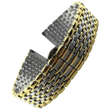(Oro medio 12 mm) Cinturino per orologio con fibbia a farfalla da 12/13/14/16/18/20/22 mm, in acciaio