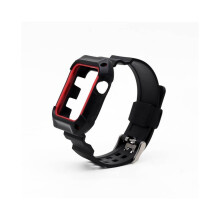 (Rosso) Orologio Apple Bicolore Cinturino in un unico pezzo Protezione morbida per chiavi