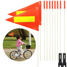 Uelfbaby 2 pezzi bandiera di sicurezza per bicicletta con striscia riflettente 6 piedi palo in fibra