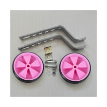 (Rosa) Stabilizzatori per bambini, ruote in plastica per bicicletta, set di accessori pratici