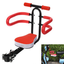 Seggiolino per bicicletta nero/rosso, staccabile, pieghevole, con maniglia antiscivolo