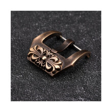 Fibbia in bronzo, fibbia in ottone puro da 22 mm, 24 mm, 26 mm, fibbia con cinturino in pelle