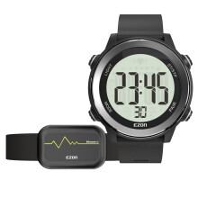 (T057A11) Orologio sportivo da uomo con cardiofrequenzimetro impermeabile fino a 50 m, con fascia toracica