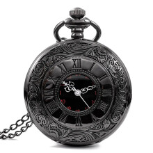 Orologio da tasca unisex Steampunk al quarzo con numeri romani