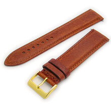 Cinturino per orologio in pelle Camelong imbottito Verona (colore oro) con fibbia