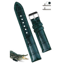 Cinturino per orologio in pelle di alligatore verde vinacreations da 18 mm