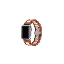 Cinturino per orologio in legno da 42 mm/44 mm con fibbia a farfalla in acciaio inossidabile compatibile