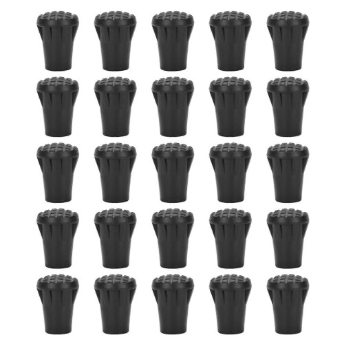 25pcs/Pack Heavy Duty Rubber Walking Stick Tips Ferrule Protectors Cane End Tips 1