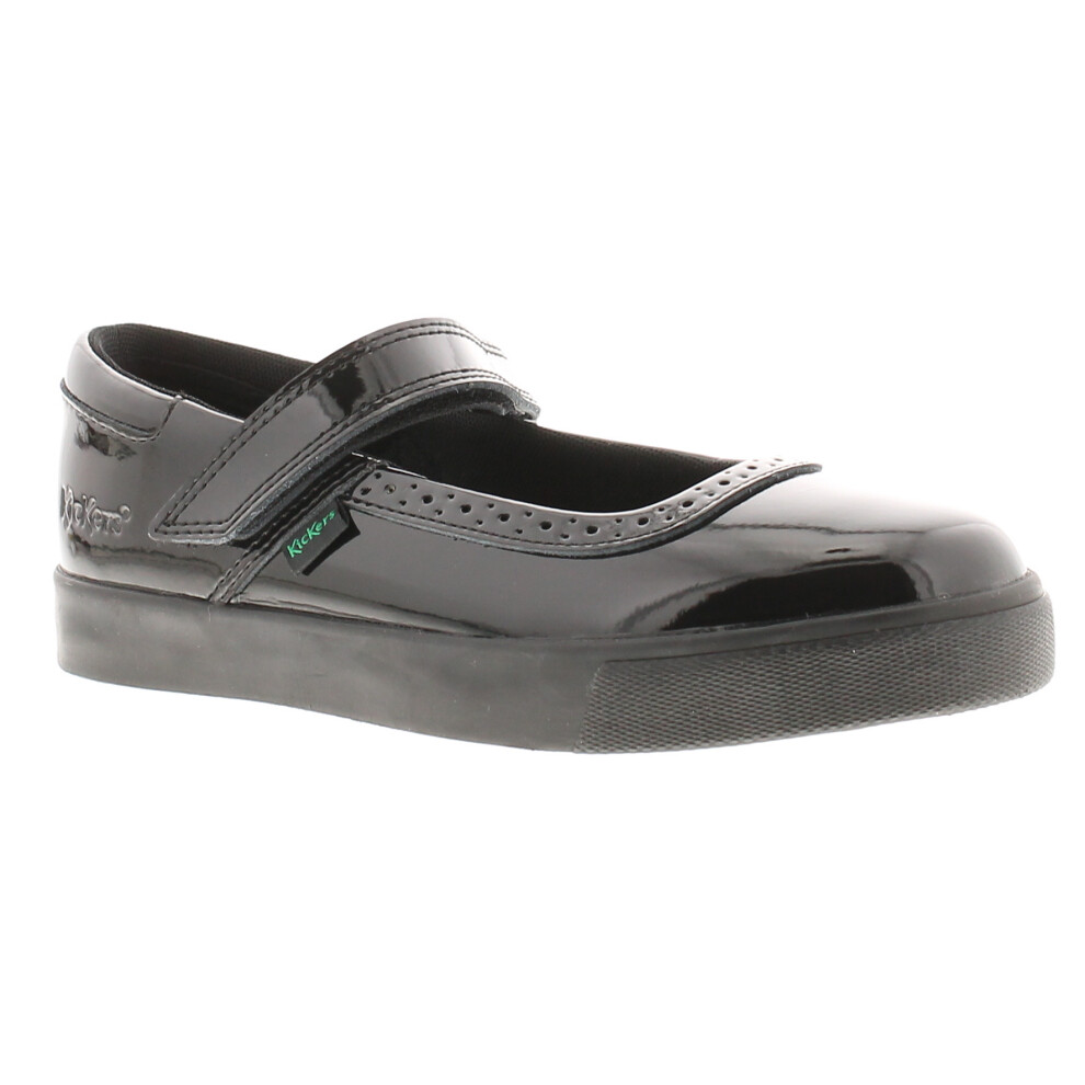 (Black, 12.5 (Children's)) Kickers Girls School Shoes Tovni Brogue mj Touch Fastening black UK Size
