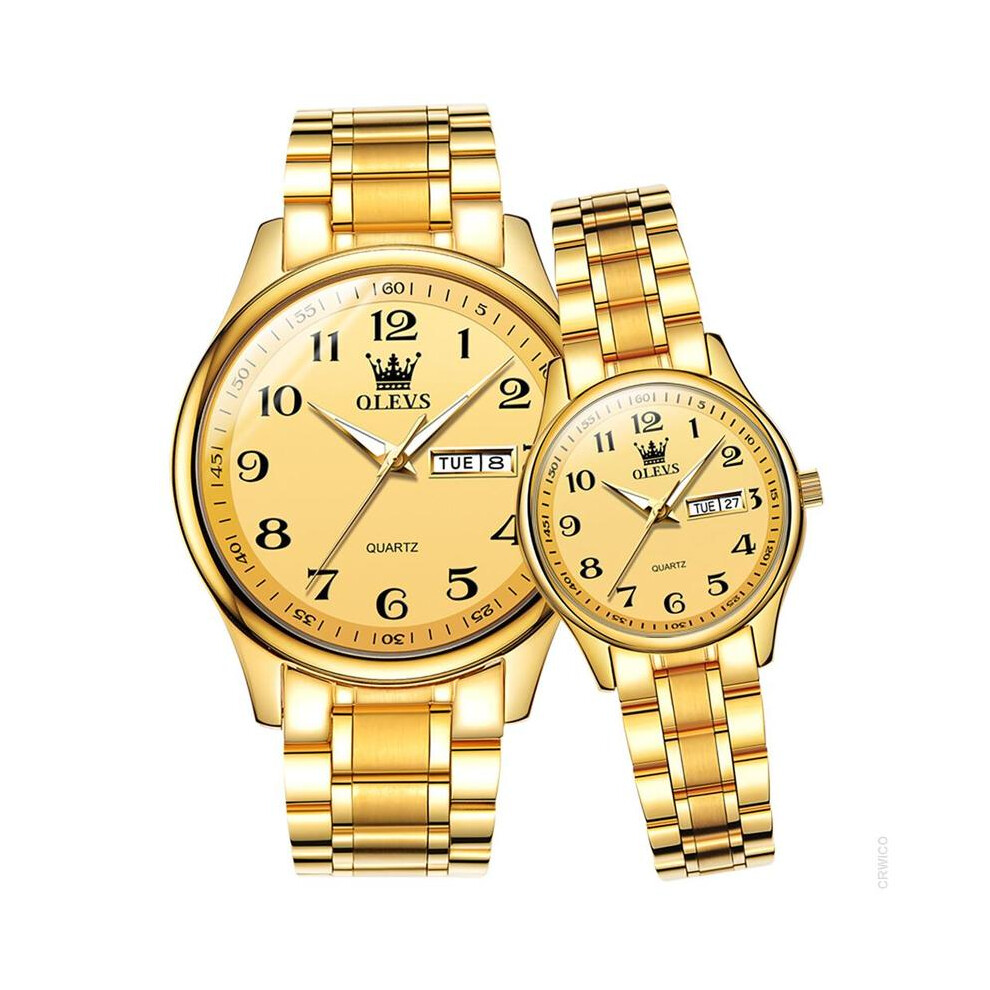 (Jjj)Olevs Coppia Orologio Uomo Donna Acciaio Inossidabile Coppia Orologi Orologio Reloj Hombre Reloj