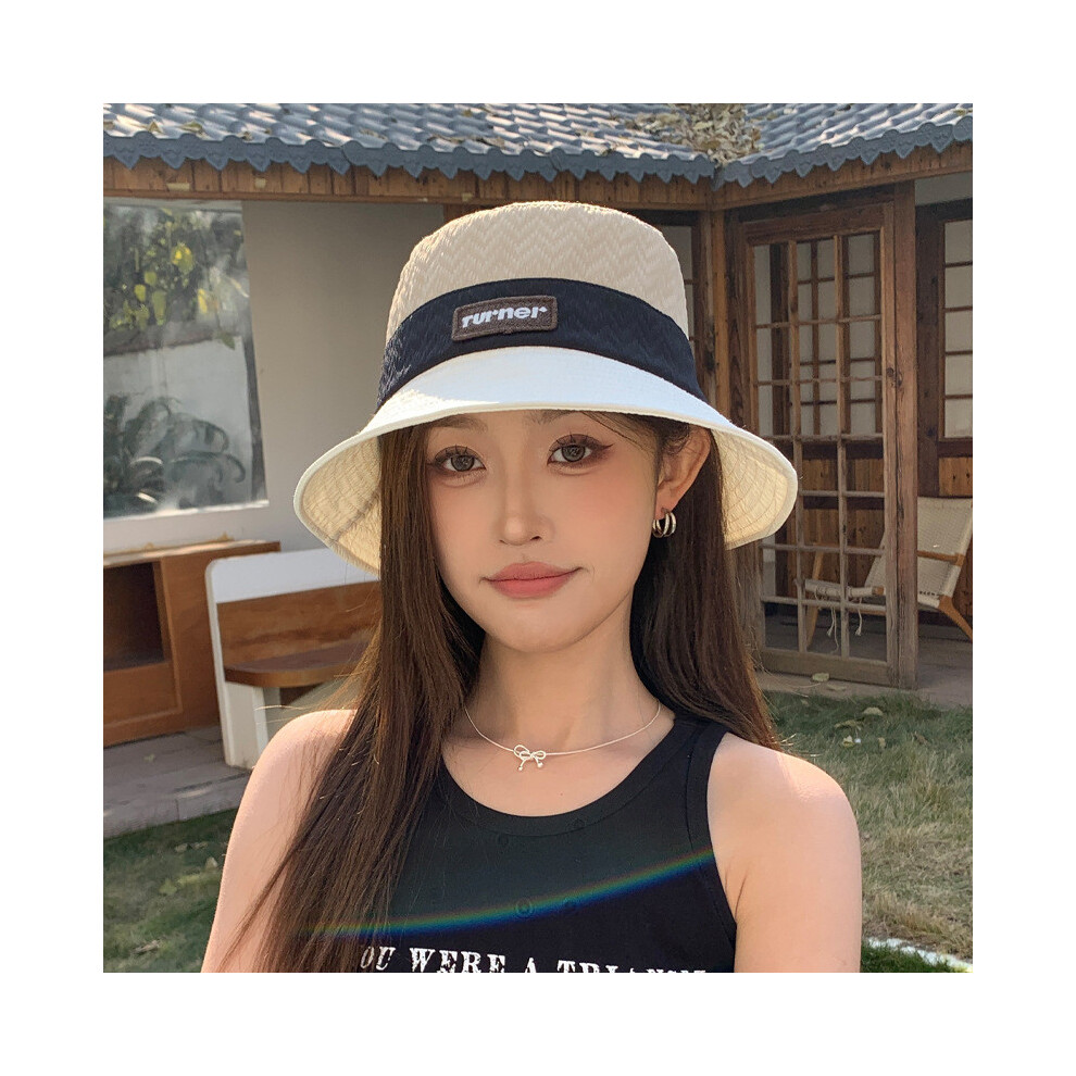 (Beige Multi)Chapeau assorti couleur mode femme soleil pêcheur casquette pour parasol extérieur
