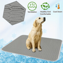 (grey, Size M (50x40cm)) Cooling Pad Sleeping Bed for Cats and Dogs | 2025 Upgraded Ice-Transparent Series - Sweat-Absorbent Surface - Keeps Your Pet Cool and Comfortable