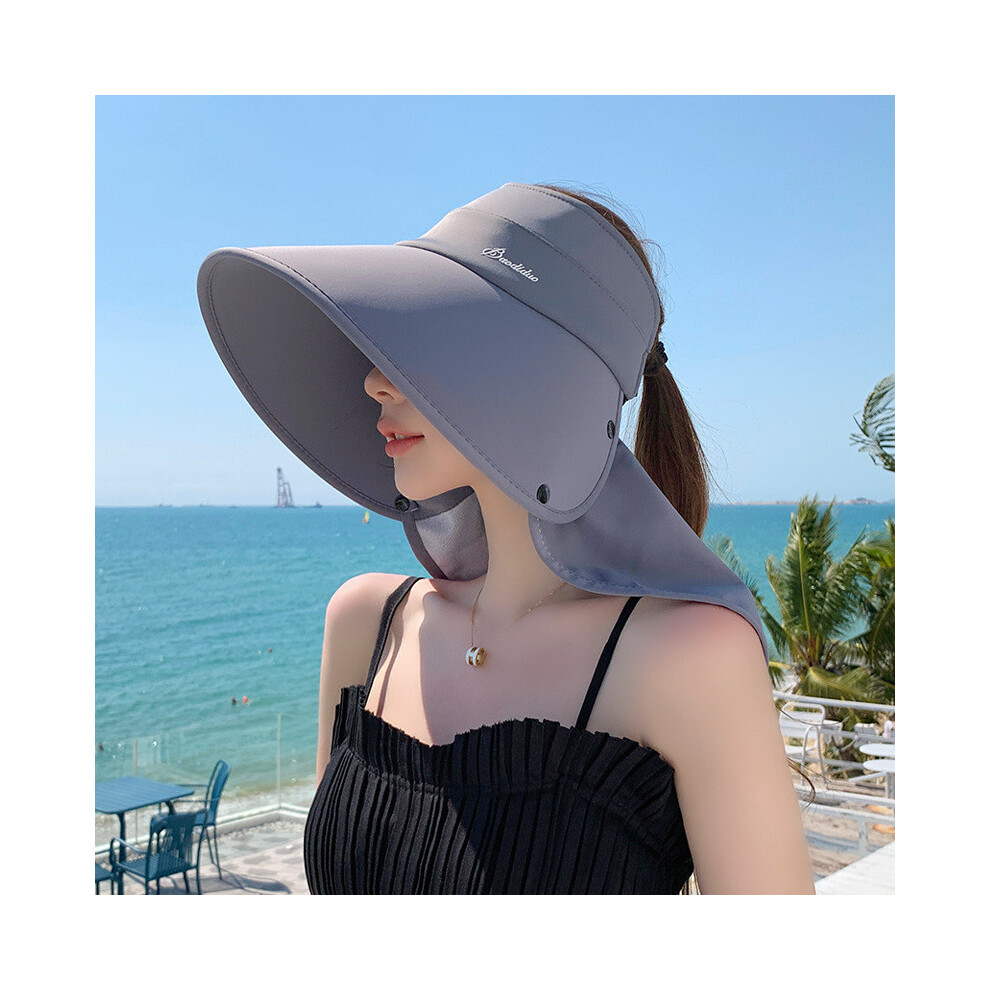 (Space Gray)Sombrero De Sol De Verano Con Ala Grande Y DiseñO Para Desmontaje Para Mujer Uso Diario-image