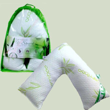 (Default) V Shape Bamboo Memory Foam Pillow , Removable Cover