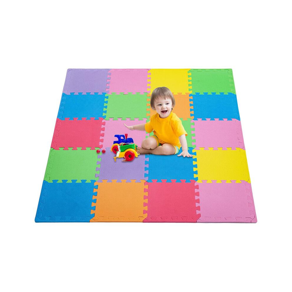 (Color) 20Pcs Foam Baby Play Mats 30X30x1cm Eva Floor Tiles And Rice- Grey/White