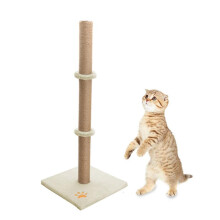 (Beige) GoDyna Cat Scratching Post Tall89cmCat Tree Cat Pet Vertical Climbing Resting Activity Tower with Soft Plush Carpet Covered Heavy Base and Sisal