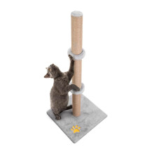 (Grey) GoDyna Cat Scratching Post Tall89cmCat Tree Cat Pet Vertical Climbing Resting Activity Tower with Soft Plush Carpet Covered Heavy Base and Sisal