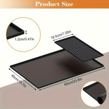 (Black, 1 Count) Modern 2 in 1 Silicone Coffee Bar Mat, 1 Count Countertop Protector for Espresso Machines & Dishwashers, Durable & Easy to Clean