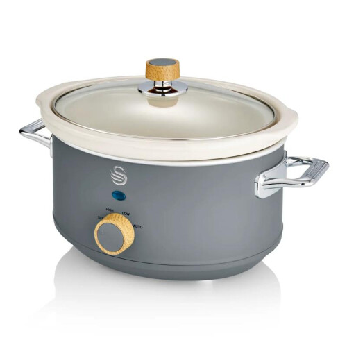 (Grey) Swan 3.5L Nordic Slow Cooker